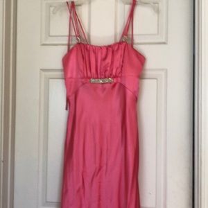 Shiny bubblegum pink long dress